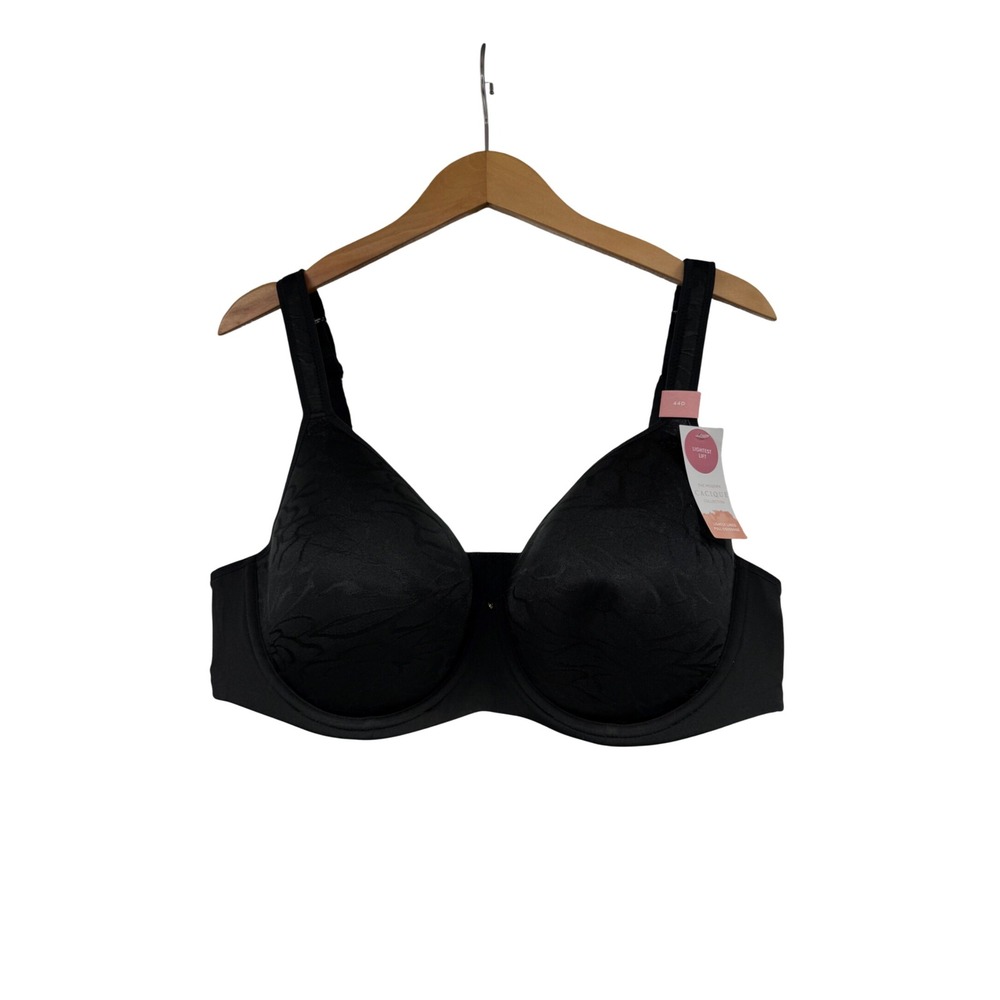 Cacique Modern Collection Black Floral Lightly Lined Full Coverage Bra 44D NEW